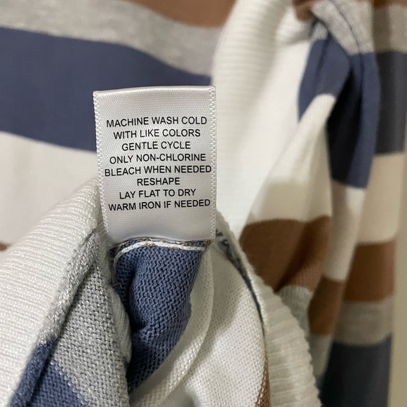 Lety & Me Striped Lightweight Sweater Size 2X Nautical Neutrals Rayon Blend - Picture 6 of 7